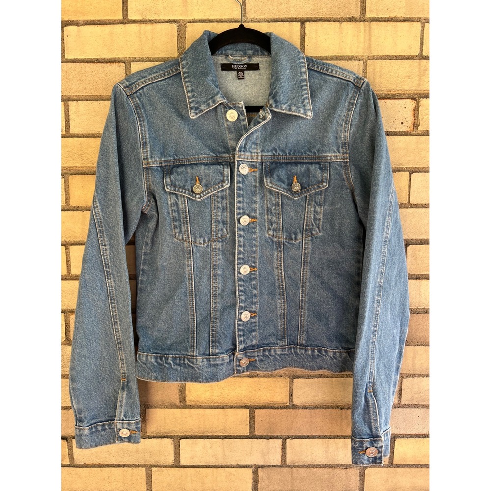 Hudson Los Angeles Cotton Denim Trucker Jean Jacket Medium Wash Sz Small Medium